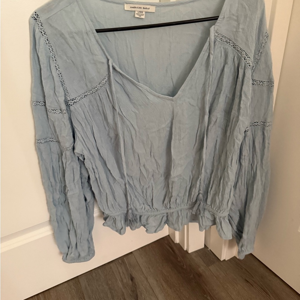 American Eagle Outfitters Soft Blue Blouse